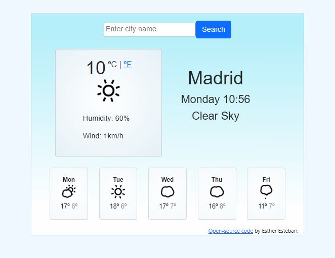 Image of the weather App